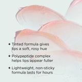 ORMEDIC sheer pink lip complex texture with benefit callouts