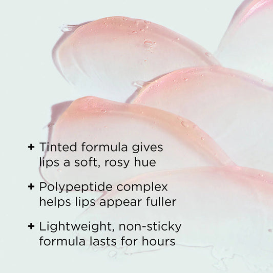 ORMEDIC sheer pink lip complex texture with benefit callouts