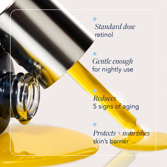 AGELESS+ retinol 0.3% texture with benefit callouts