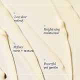 AGELESS+ retinol repair crème texture with benefit callouts
