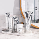 the MAX full collection on bathroom counter